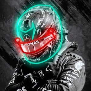 LEWIS HAMILTON NEON ART [3ft x 2ft]